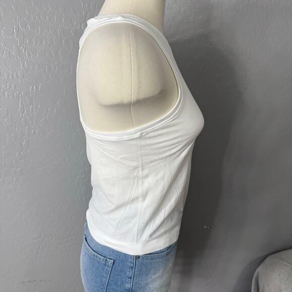Athleta Momentum Seamless High Neck Crop Tank, White, S - Picture 2 of 4
